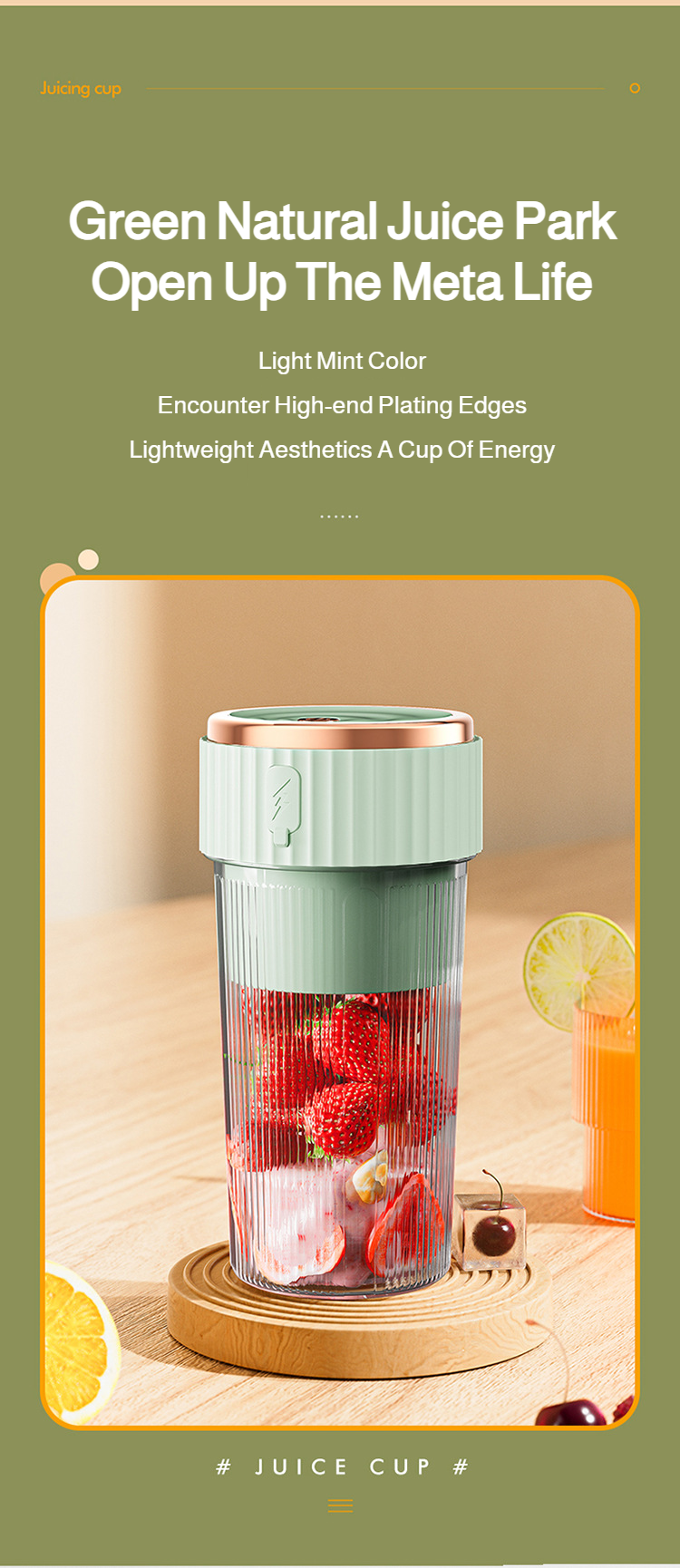 USB powered mini juicer blending fruits