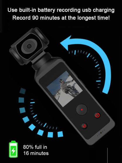 【270 degree rotation】Handheld pocket camera