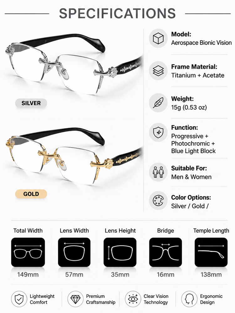 【German Tech & Diamond-Cut Luxury】💎 3-in-1 Autofocus Reading Glasses (Photochromic) 👓 Buy 1 Get 1 FREE, Anti-Blue Light, 20-Year Durability!