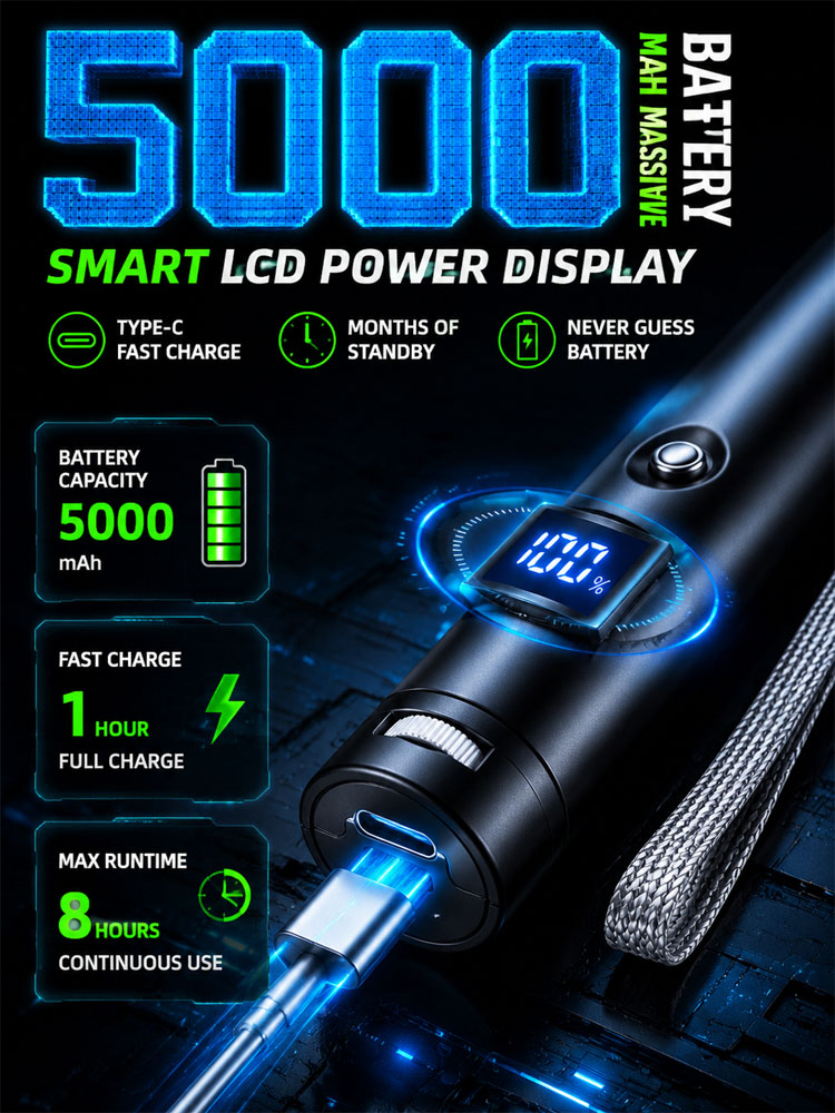 Military-Grade Tactical Red/Green Laser | Ignites at 1000℃, remotely removes foreign objects. Illumination distance up to 1000 yards!