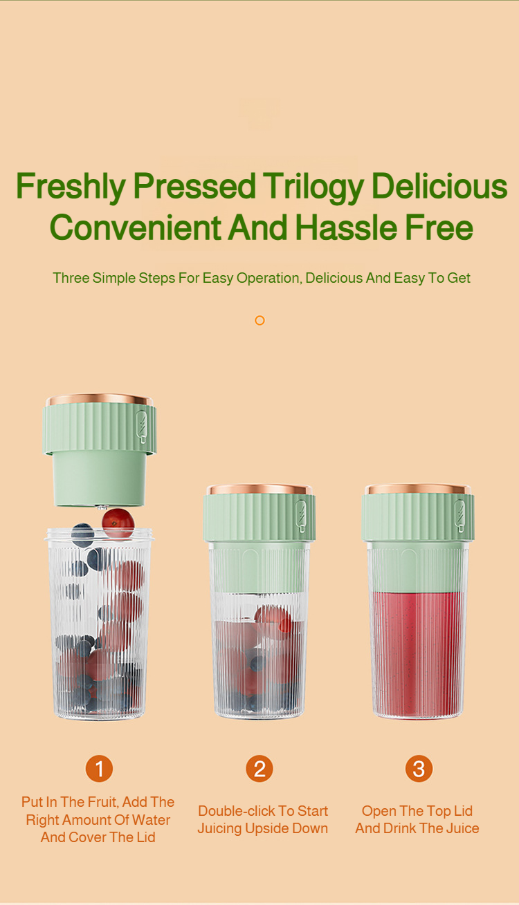 Handheld mini blender for making fresh smoothies