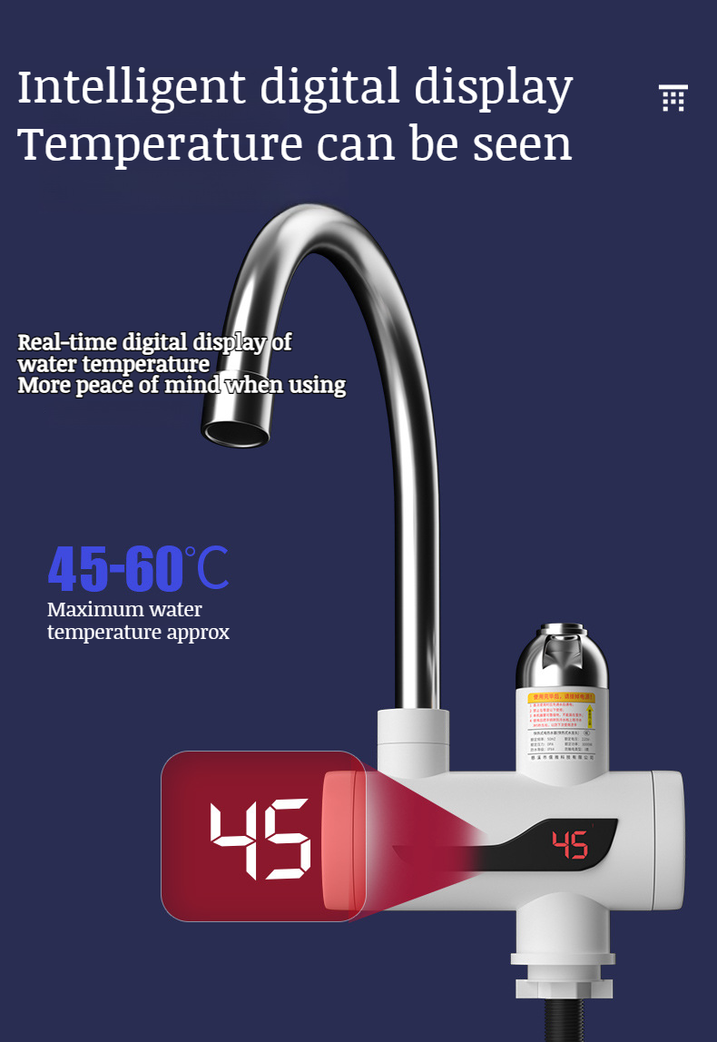 Compact electric tap for small kitchen sinks