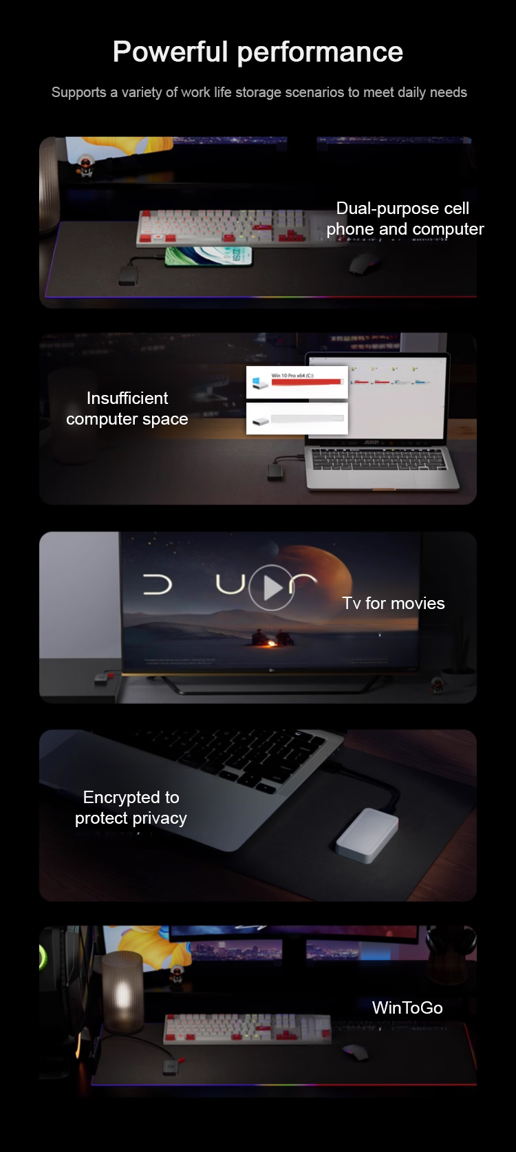 Portable SSD connected to laptop for fast data transfer
