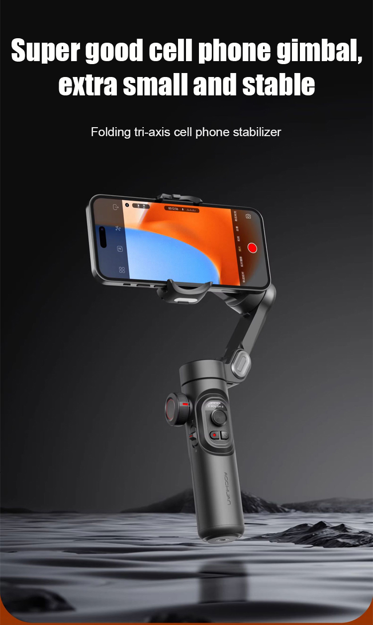 Smartphone gimbal with folding design for easy storage