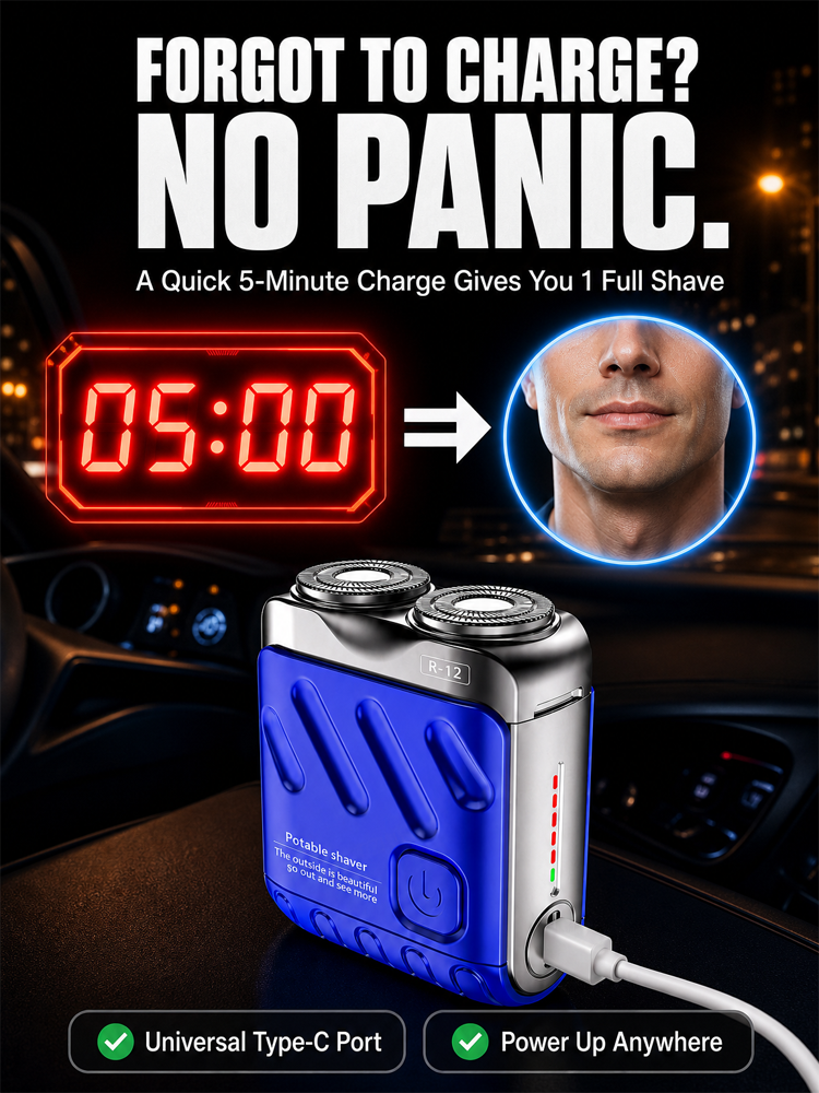 ✨【Zero Stubble for 24H & No Bumps】 German Precision Shaver | Supercar Blade Tech with 4WD Floating Head for Coarse Hair 🪒