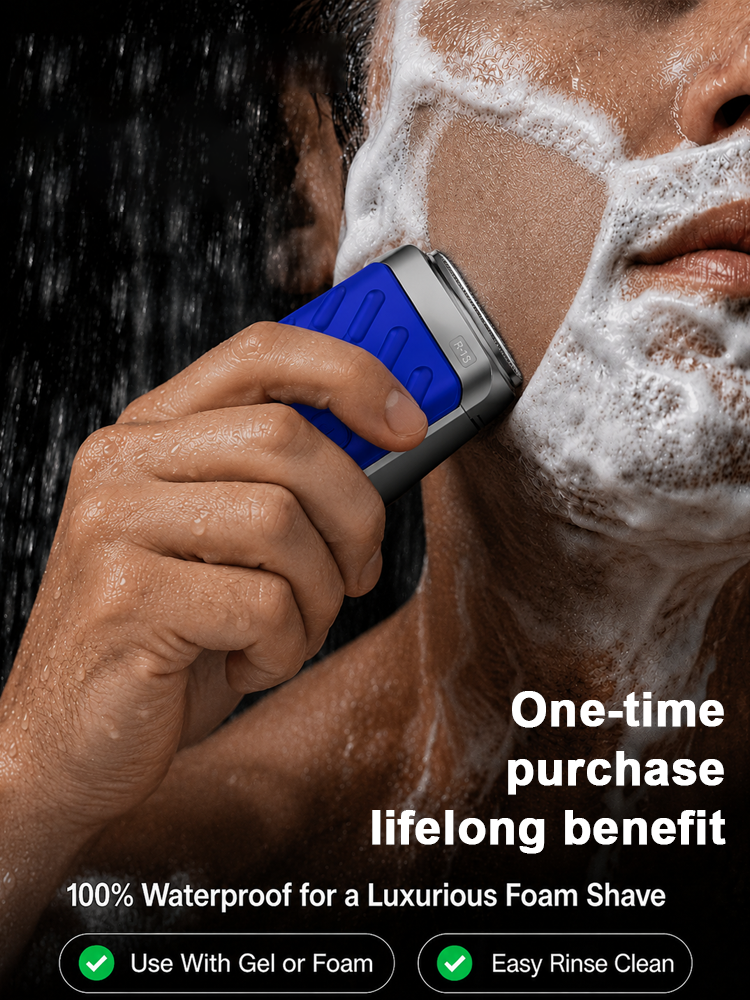 ✨【Zero Stubble for 24H & No Bumps】 German Precision Shaver | Supercar Blade Tech with 4WD Floating Head for Coarse Hair 🪒