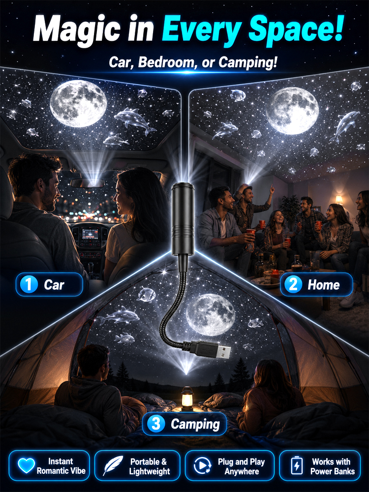 Comauo Ocean & Galaxy Projector: Ultra-HD Sphere Tech, Turns Your Room & Car Into an Aquarium in 1s.
