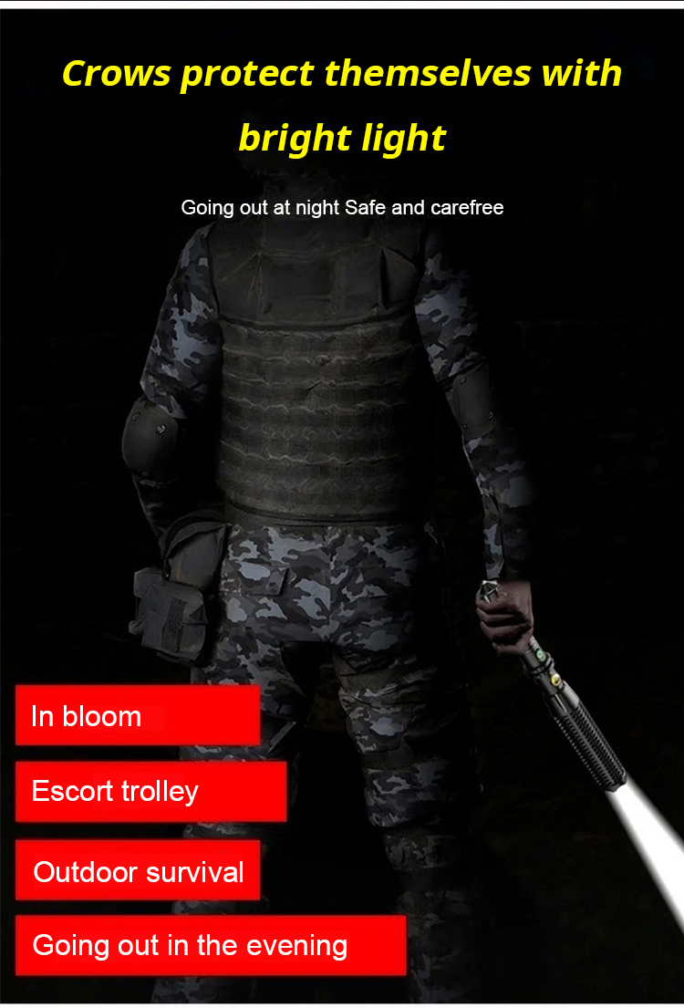 Compact high-power flashlight for security professionals