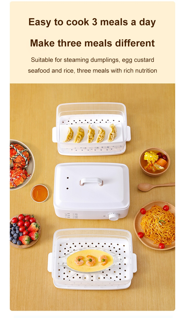 healthy meal preparation using 3-tier steamer