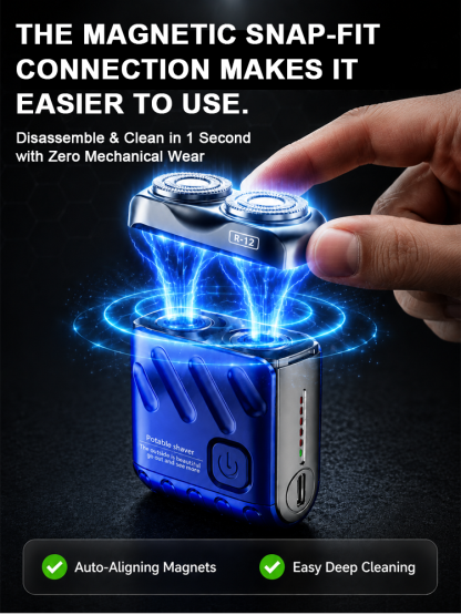 ✨【Zero Stubble for 24H & No Bumps】 German Precision Shaver | Supercar Blade Tech with 4WD Floating Head for Coarse Hair 🪒