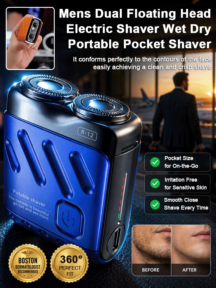 ✨【Zero Stubble for 24H & No Bumps】 German Precision Shaver | Supercar Blade Tech with 4WD Floating Head for Coarse Hair 🪒