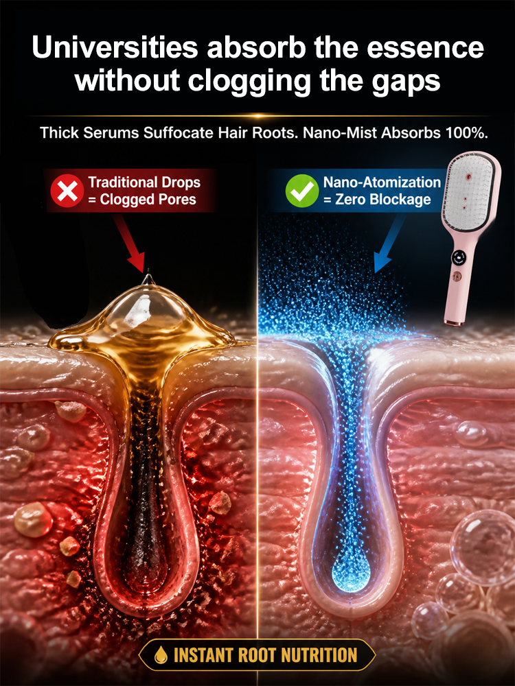 Clinical-Grade Red Light Therapy Scalp Massager | Hair Regrowth & Nano-Oil Infusion System