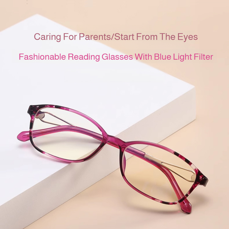 Fashionable blue light reading glasses for women with trendy frame