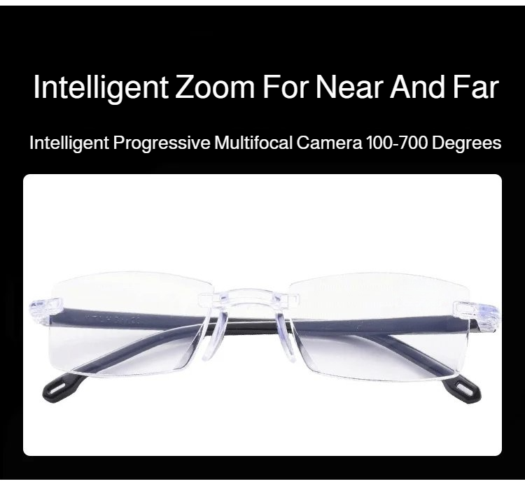 Intelligent Zoom Anti Blue Light Reading Glasses front view