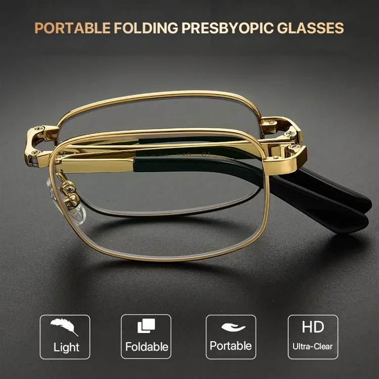 Metal Frame Resin Folding Glasses
