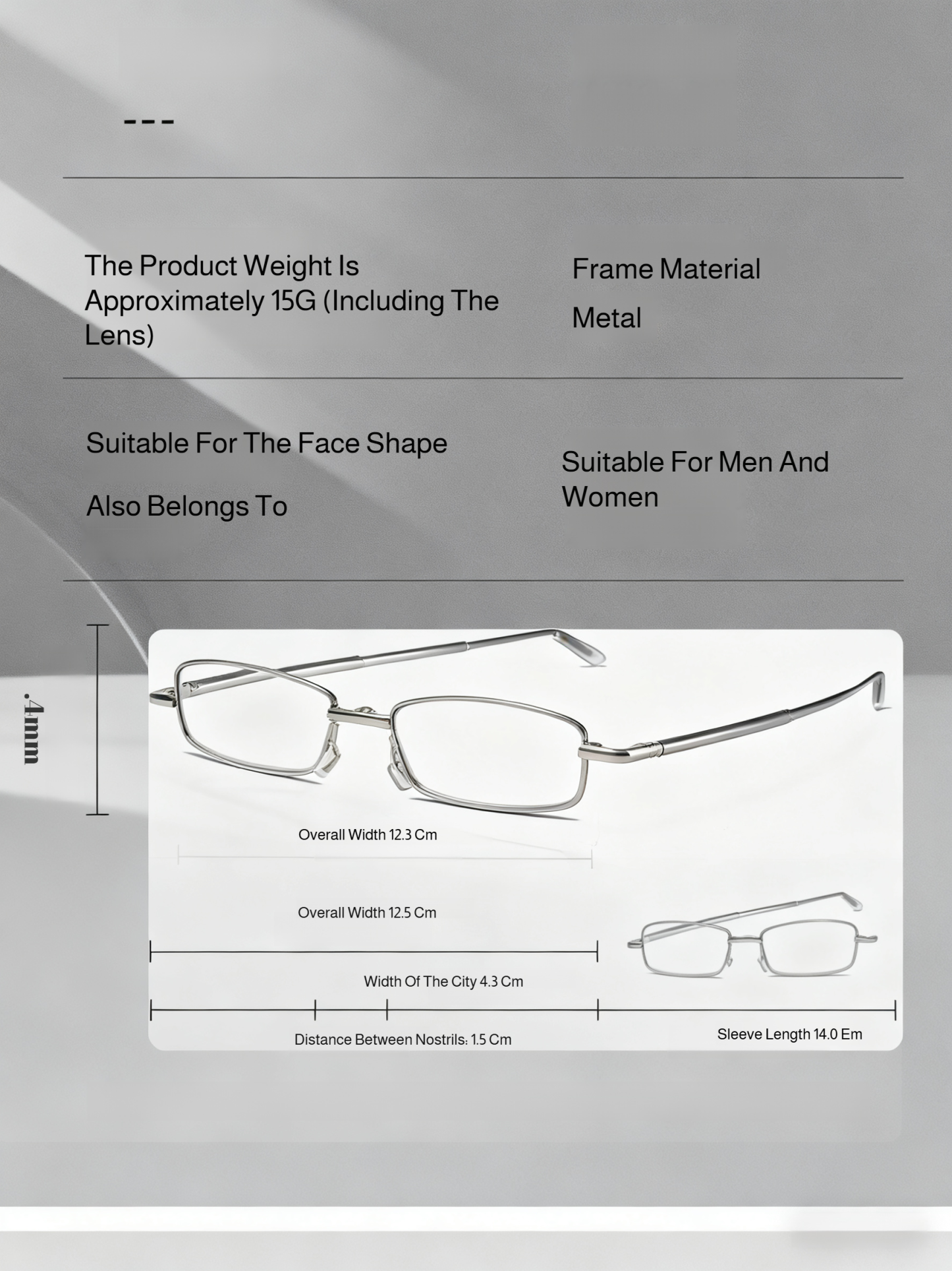 Retractable Foldable Anti-Radiation Reading Glasses