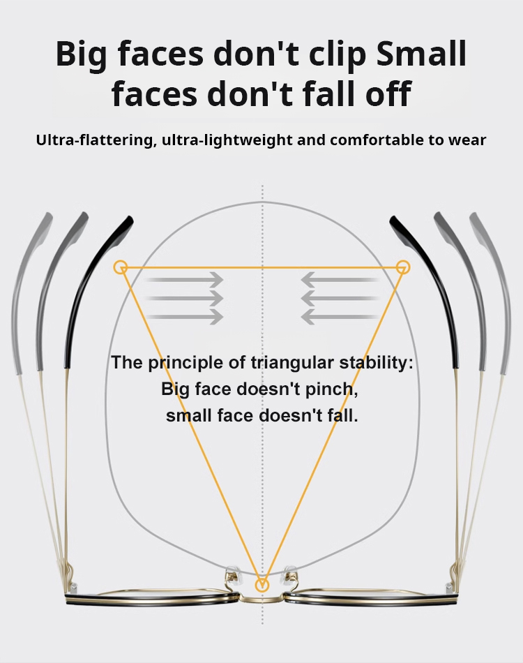 Close-up of smart adaptive reading glasses with changing lens tint