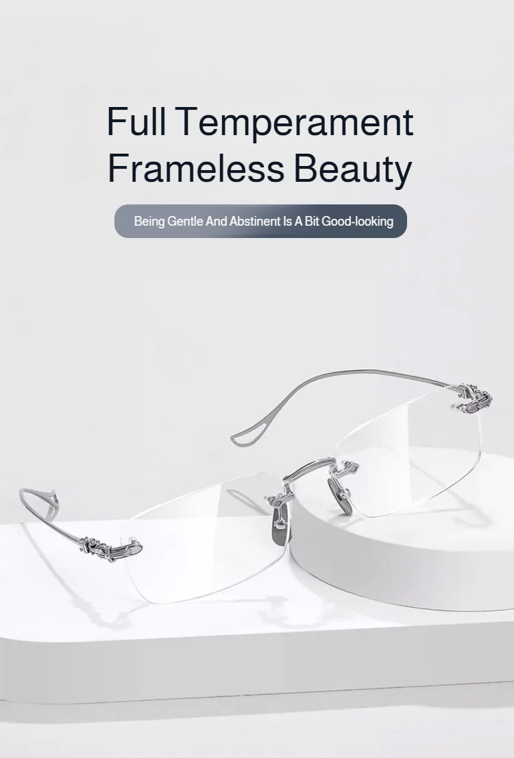 Ultra-clear rimless reading glasses for crystal vision