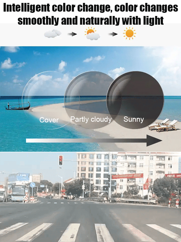 Multi-focus Ultra-light Brushed Semi-rimless Triple Protection Reading Glasses