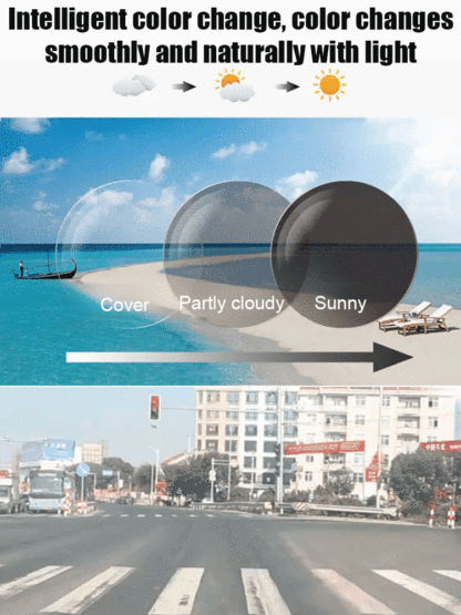 Multi-focus Ultra-light Brushed Semi-rimless Triple Protection Reading Glasses