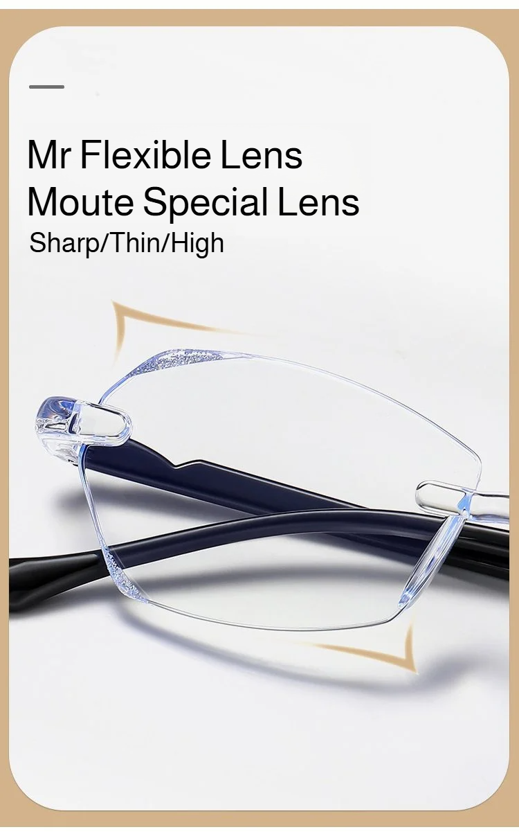 Elegant frameless reading glasses for eye protection