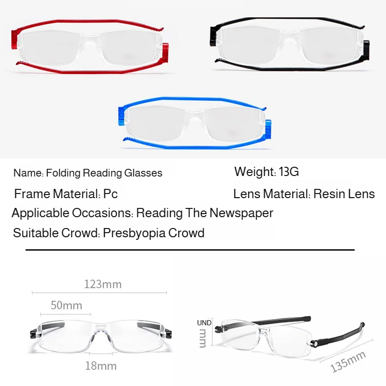 Portable Blue Light Blocking Rotating Reading Glasses