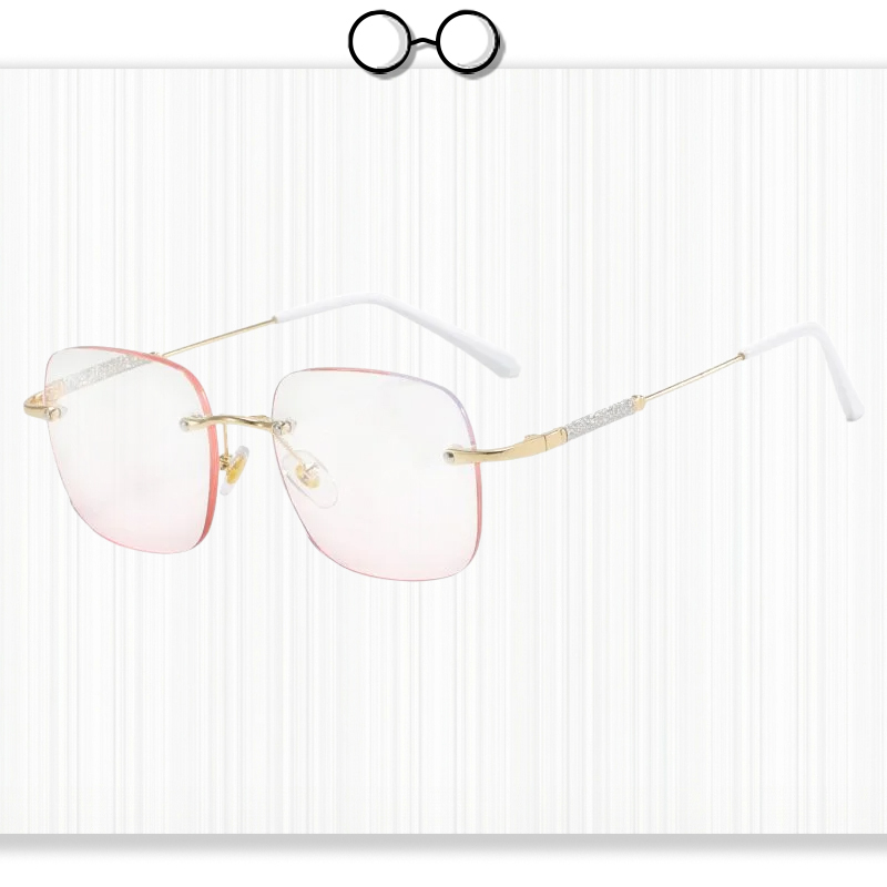 Stylish Rimless Reading Glasses with Blush Accent