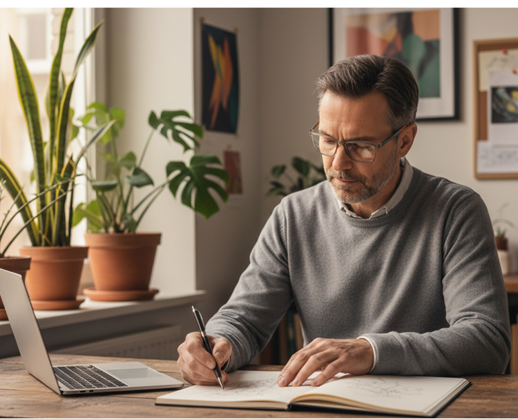 Side profile of lightweight reading glasses showing thin frame