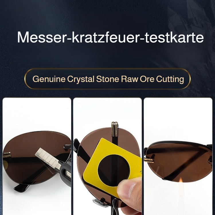 Crystal Stone Rimless Protective Sunglasses