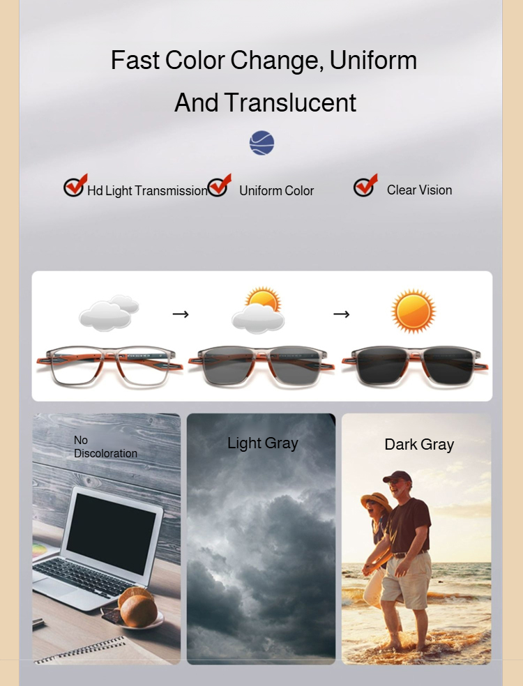 Lightweight progressive reading glasses for anglers