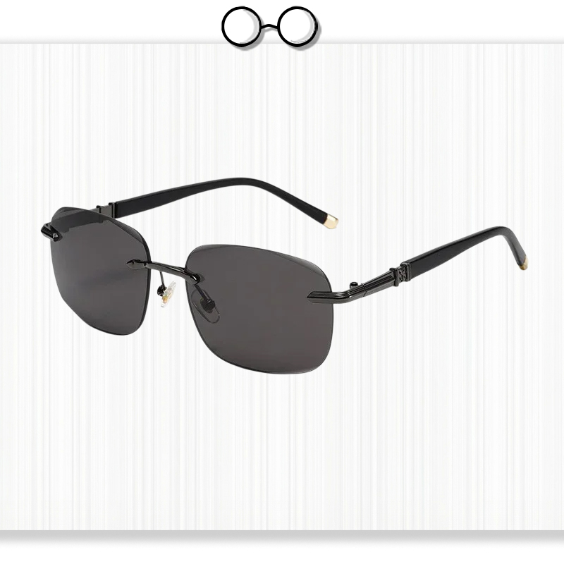 Crystal Stone Rimless Protective Sunglasses