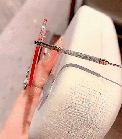 Stylish Rimless Reading Glasses with Blush Accent 