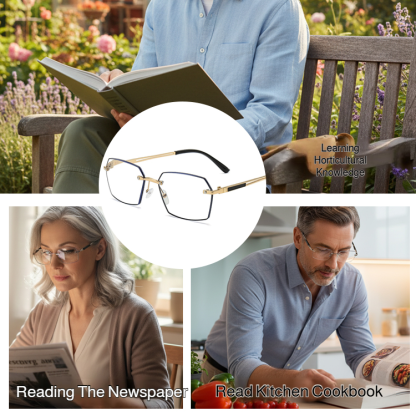 Ultra-Light Comfortable Photochromic Anti-Blue Light Reading Glasses
