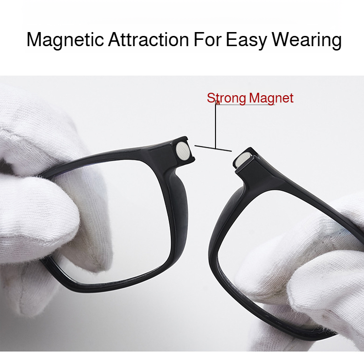 Anti-lost reading glasses with magnetic closure