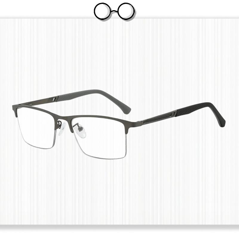 Multifocal Photochromic Metal Semi-Rimless Reading Glasses