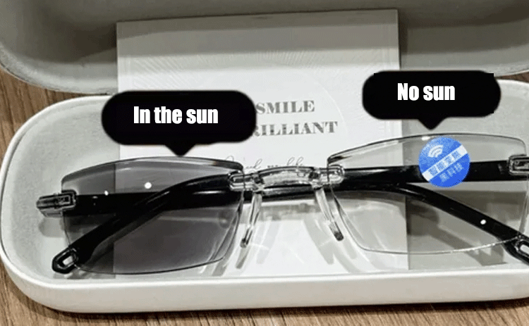 Wearing frameless anti-blue light HD reading glasses