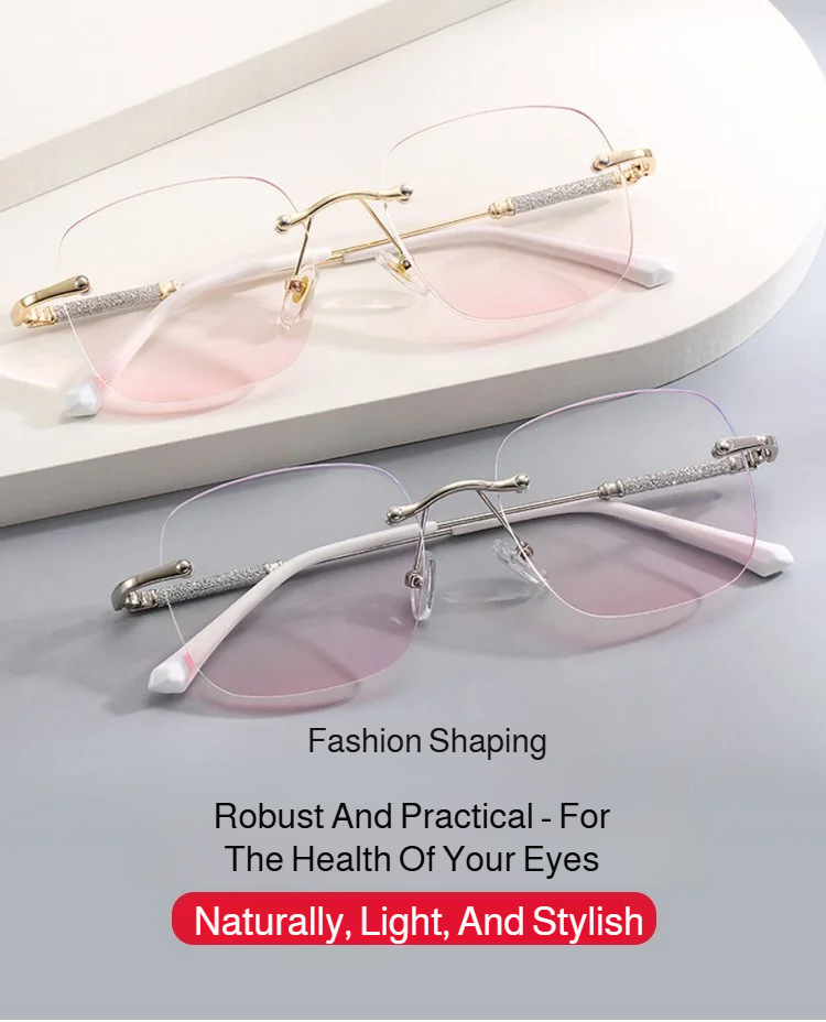 Lightweight and elegant rimless reading glasses for women