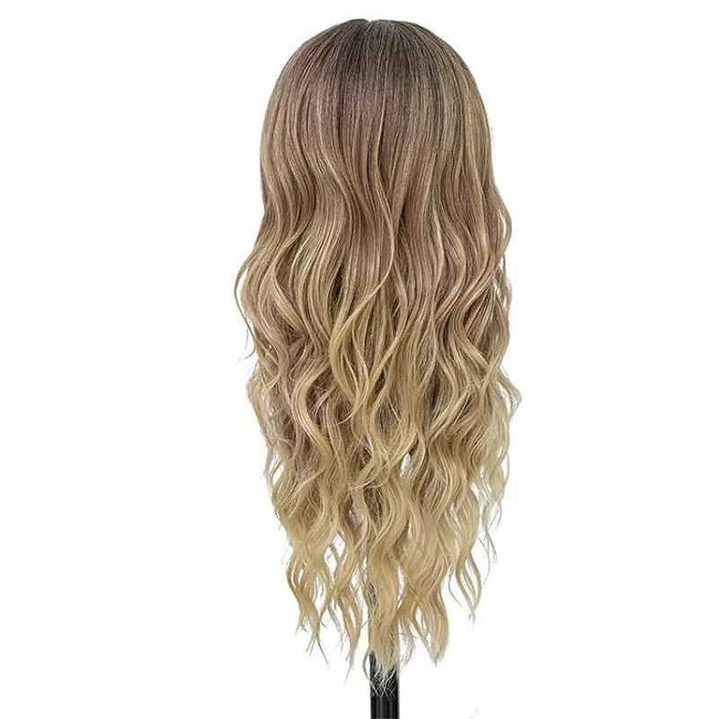 Golden Long Curly Hair Wig – Natural Look, Soft & Voluminous, Heat Resistant Synthetic Hair for Daily Wear & Styling