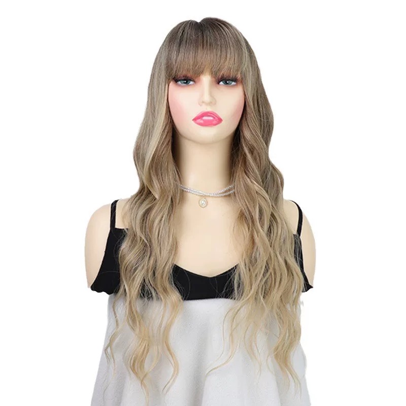 Golden Long Curly Hair Wig – Natural Volume, Soft Texture & Elegant Shine