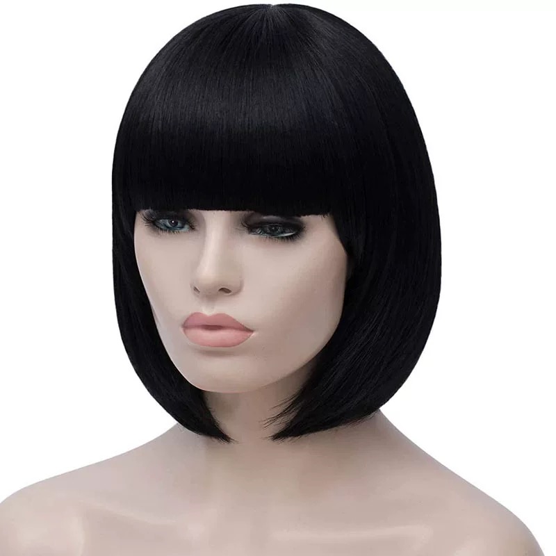 Black Short Straight Hair Wig – Sleek Natural Look, Soft & Lightweight