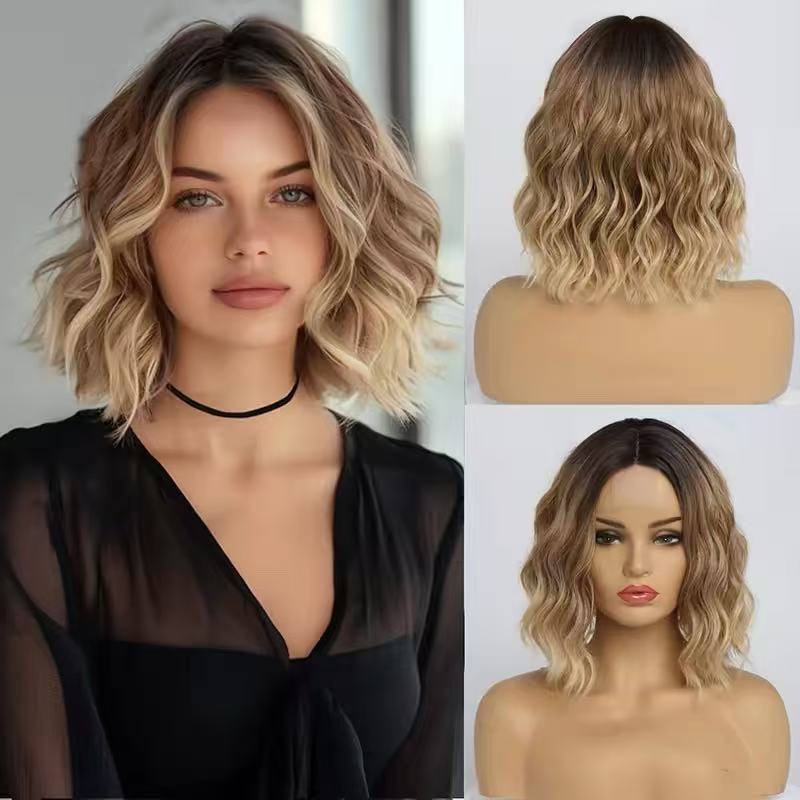 Gold Short Curly Hair Wig – Chic Lightweight Short Curl Style for Everyday Wear
