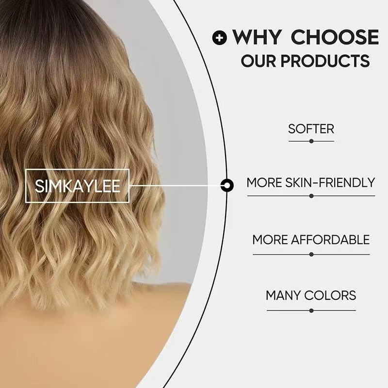 Gold Short Curly Hair Wig – Chic Lightweight Short Curl Style for Everyday Wear