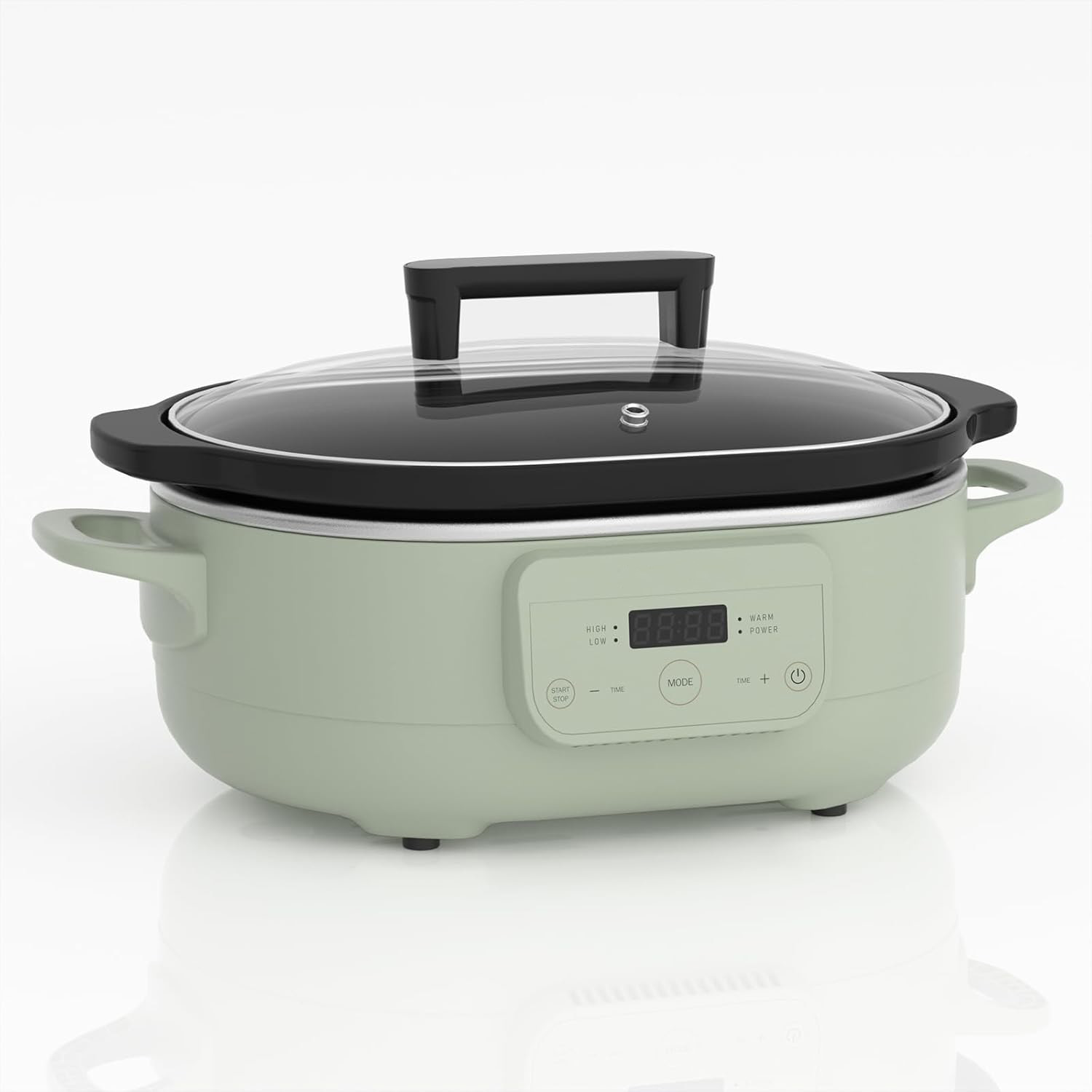 Digital Multi-Function Electric Slow Cooker with Keep-Warm Function & Tempered Glass Lid