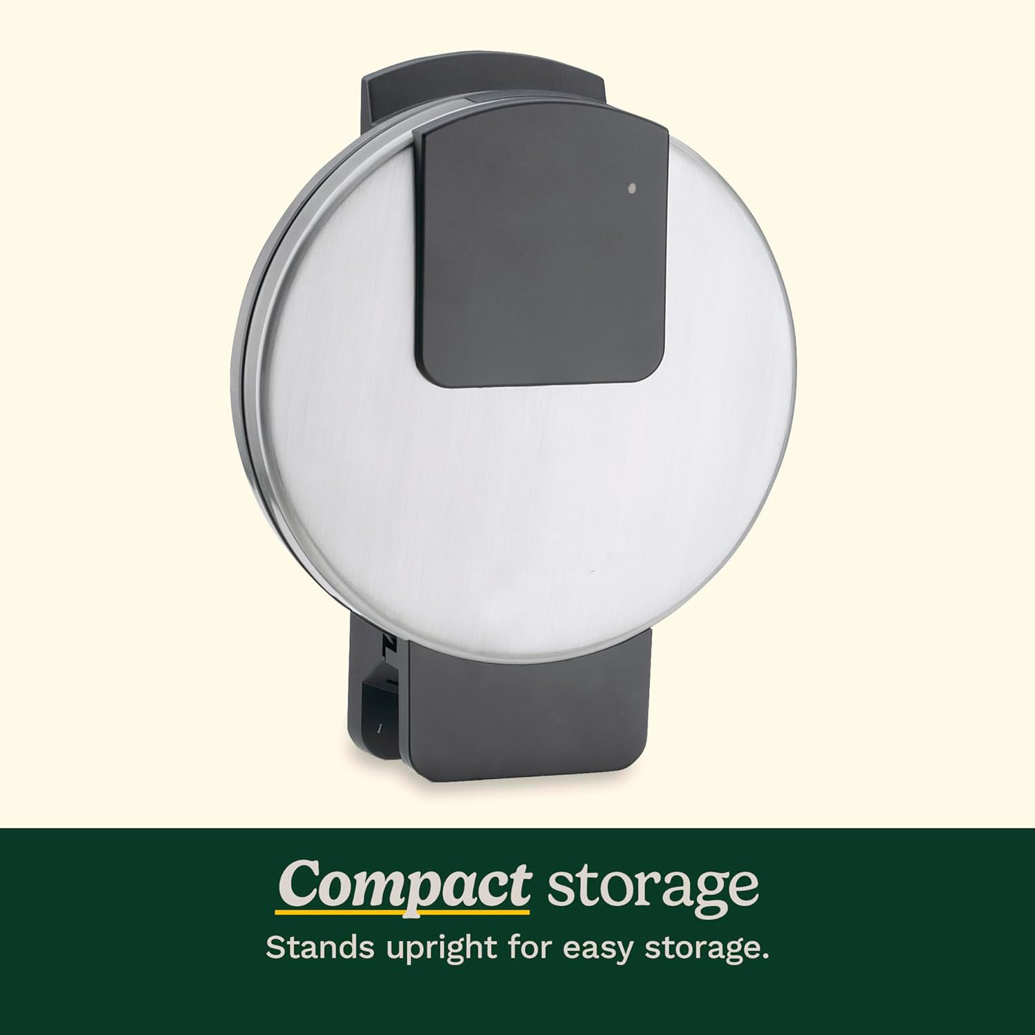 Round Waffle Maker with Adjustable Browning Control & Non-Stick Plates