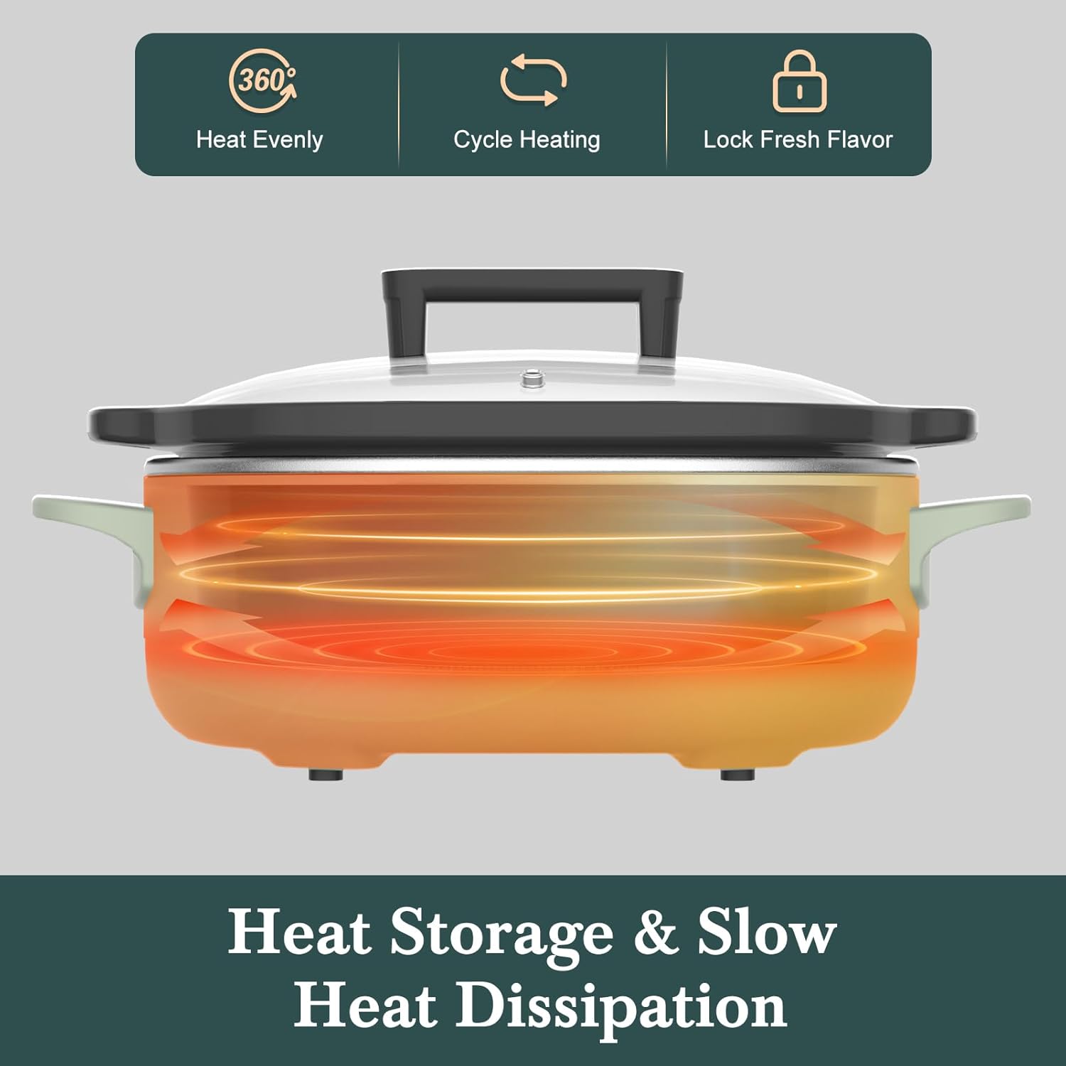 Digital Multi-Function Electric Slow Cooker with Keep-Warm Function & Tempered Glass Lid