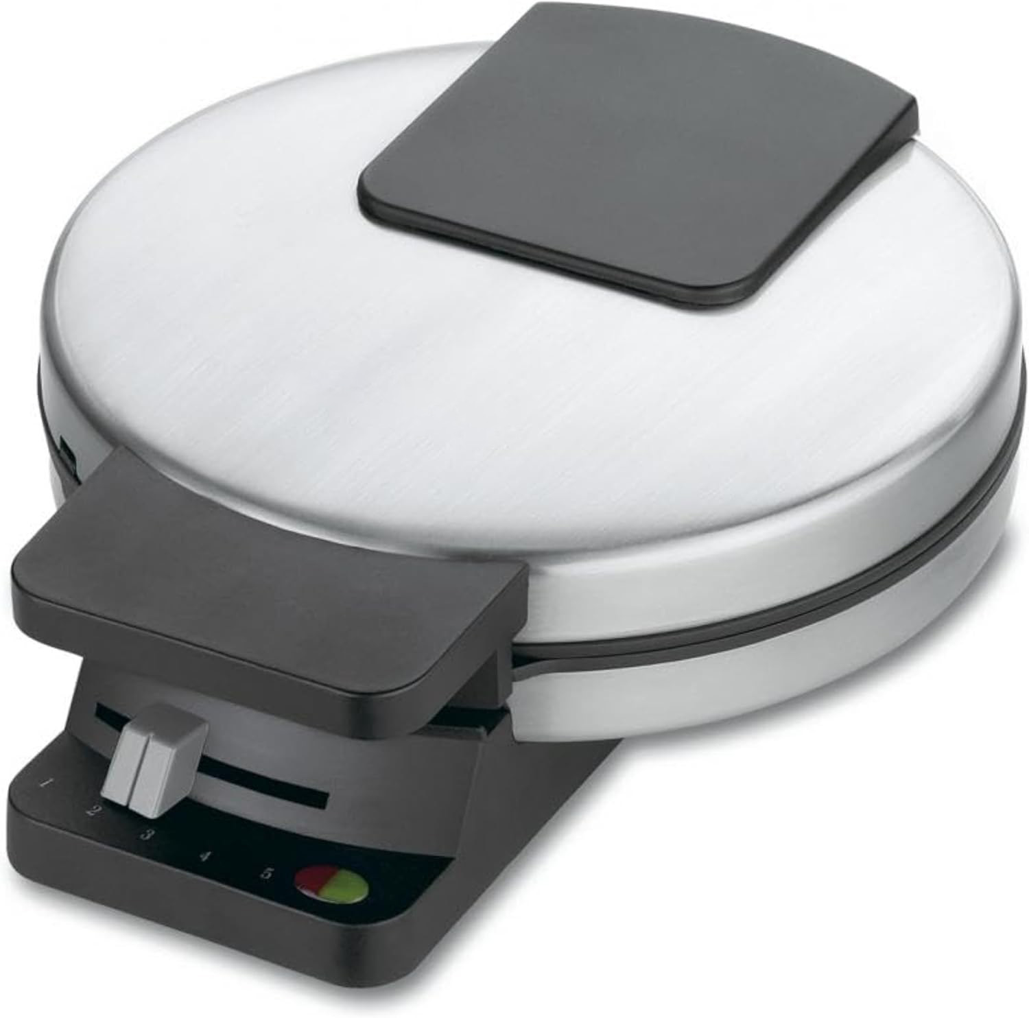 Round Waffle Maker with Adjustable Browning Control & Non-Stick Plates