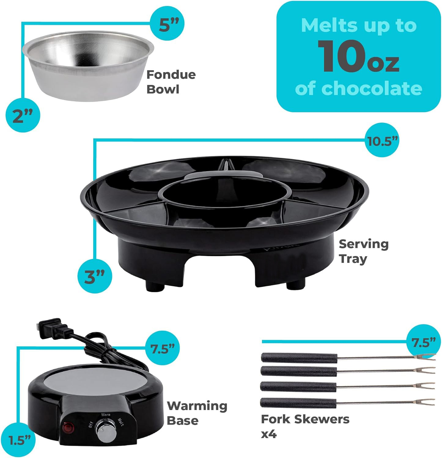Electric Chocolate Fondue Set