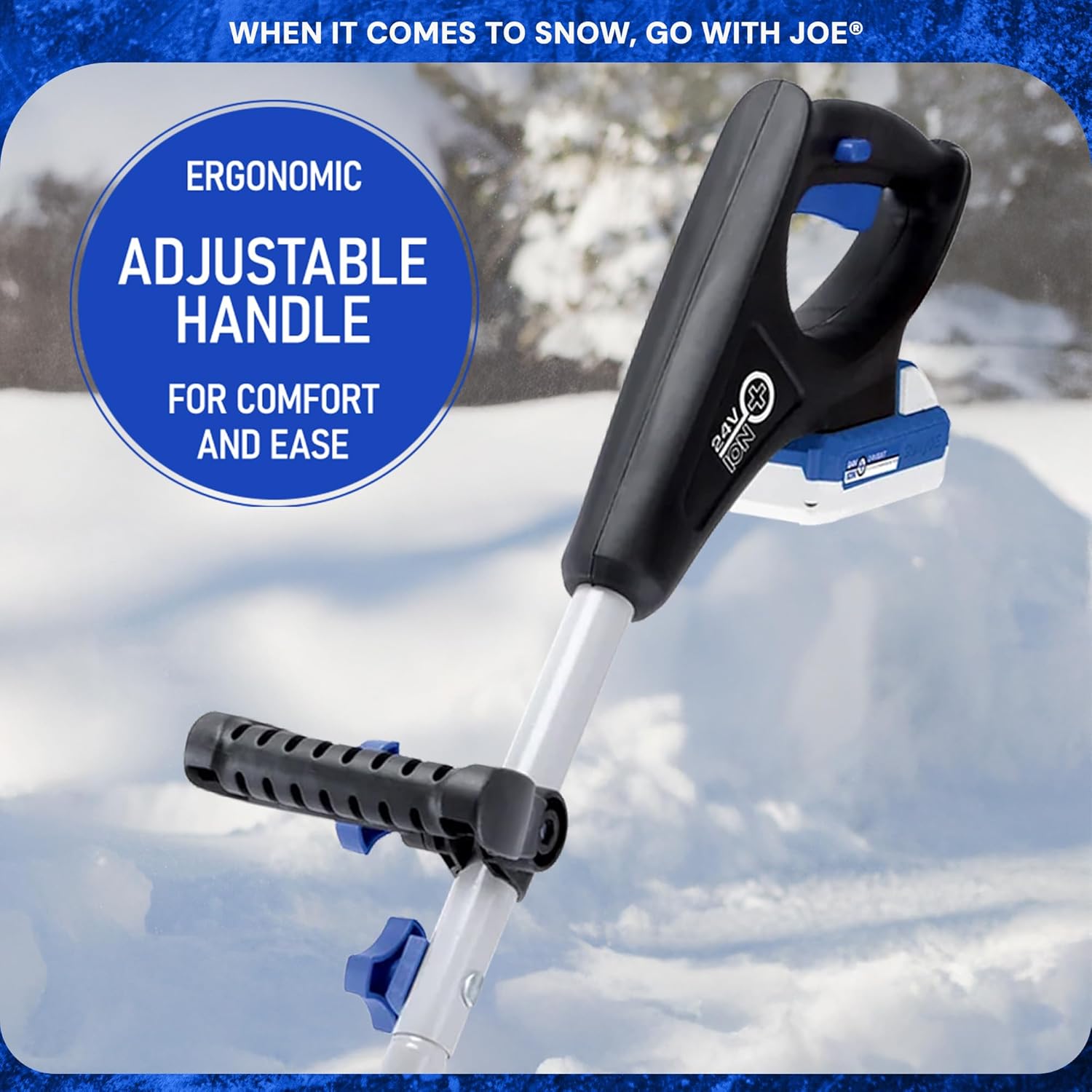Cordless Electric Snow Shovel, Battery-Powered Snow Thrower with Adjustable Handle