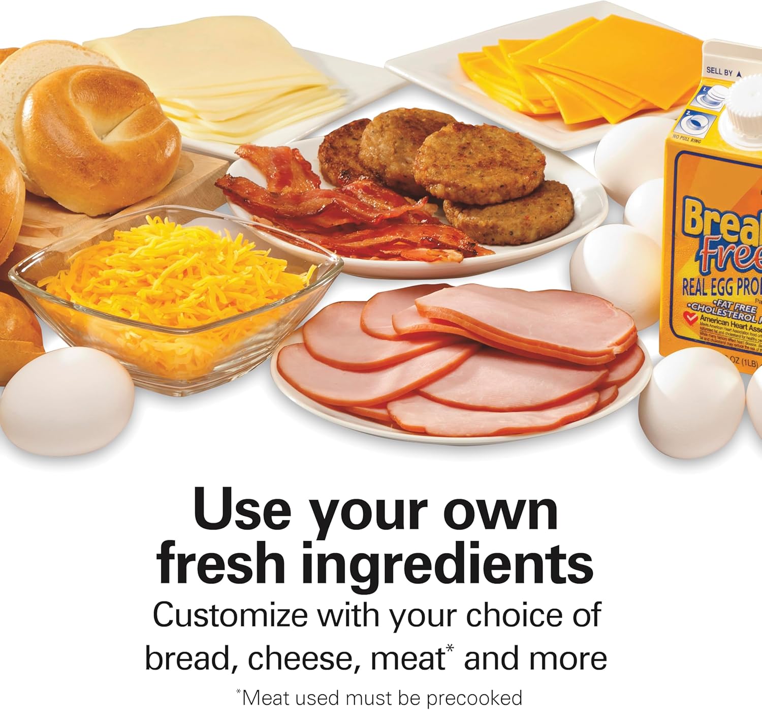 Dual Breakfast Sandwich Maker with Digital Timer & Non-Stick Plates