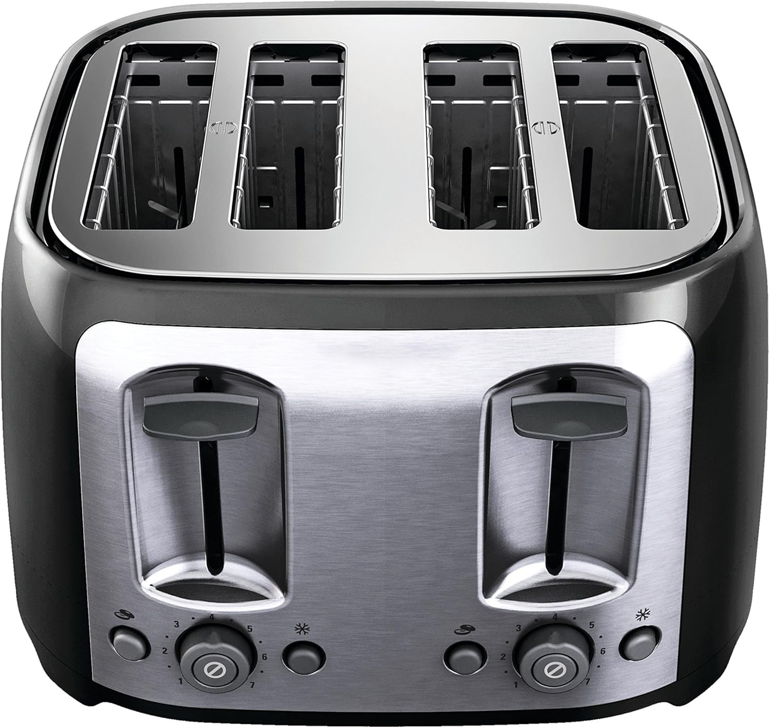 4-Slice Dual-Control Toaster with Independent Browning Settings & Bagel Function